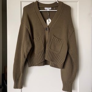 NEW White & Warren cropped cardigan